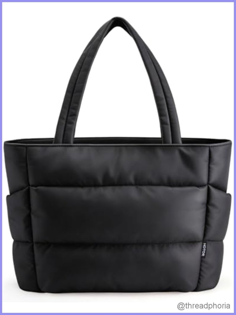 Puffer Tote Bag Multi-Pocket Zippered Lightweight Teryl Work Travel